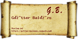 Götter Balázs névjegykártya